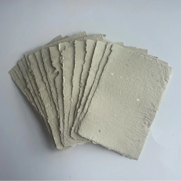 Handmade Yellowish Tan Paper 10 Sheets - Picture 2 of 2